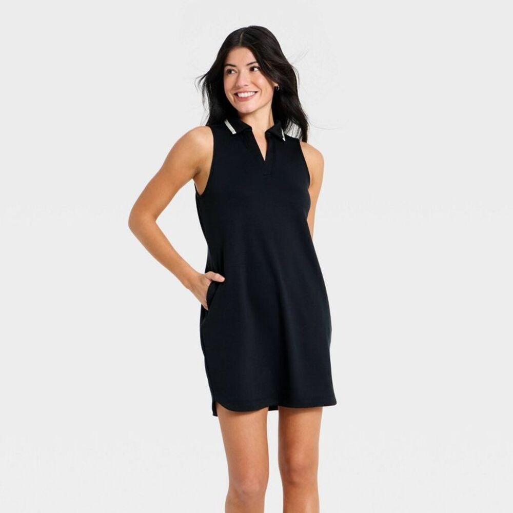All In Motion - Women's Airy Sleek Dress - All In Motion Jet Black Jet Black